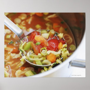 Poster Vegetable soup in pan