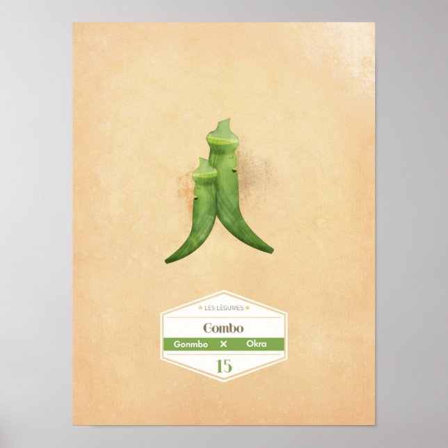 Poster vegetal de Okra (Frente)