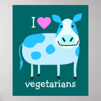 Poster vegetal de vaca azul