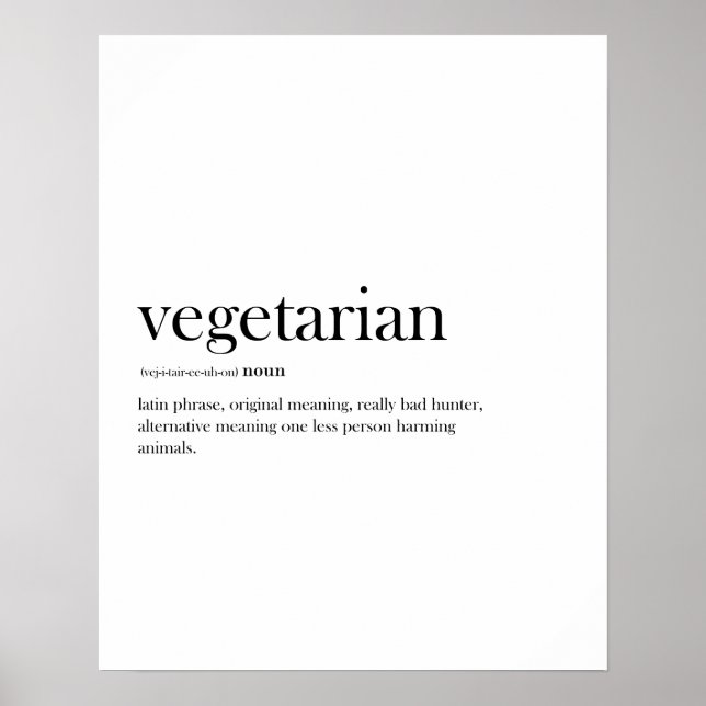 Poster Vegetariana moderna, tipografia engraçada, (Frente)