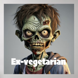 Poster Vegetariana transformou Teen Zombie Novelty