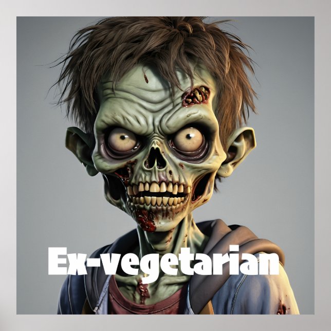 Poster Vegetariana transformou Teen Zombie Novelty (Frente)