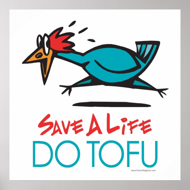 Pôster Vegetariano engraçado, Vegan DO TOFU (Frente)