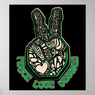 Pôster Vegetarianos do amor da paz