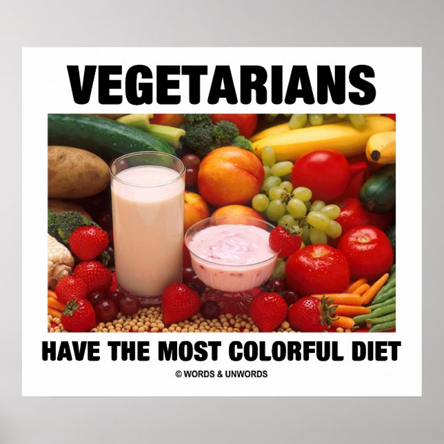 Pôster Vegetarianos Têm A Dieta Mais Colorida (Frente)