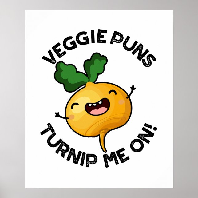Poster Veggie Puns Me Nadando Com Um Engraçado Vegetal (Frente)