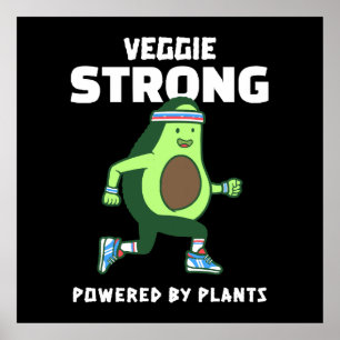 Poster Veggie Strong, Alimentado por plantas