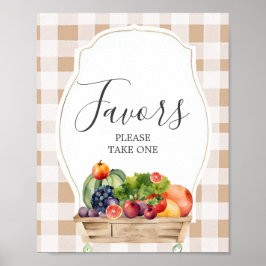 Poster Veggies Cultivados Localmente Favores de Chás de f