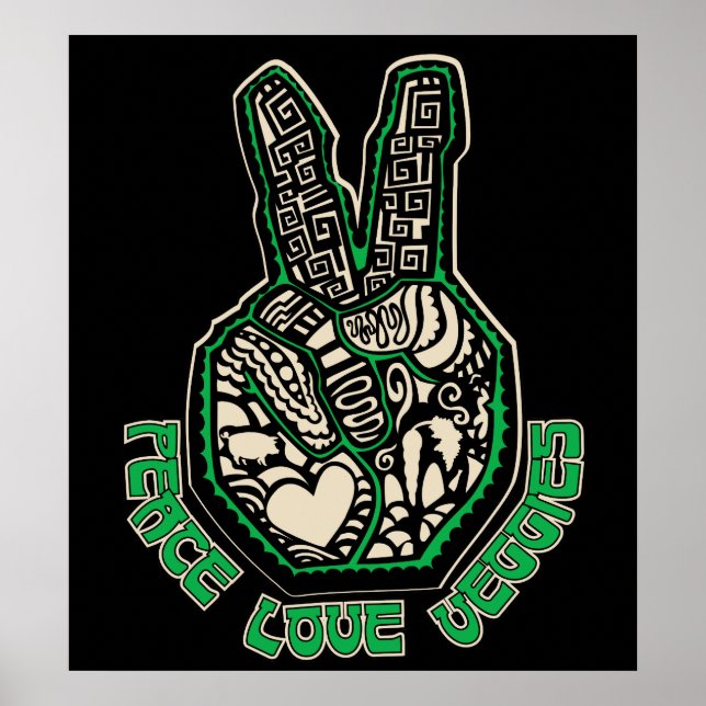 Pôster Veggies de Paz e Amor (Frente)