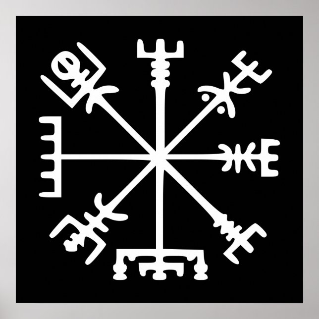 Pôster Vegvísir (Bússola Viking) (Frente)