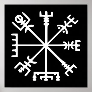 Pôster Vegvísir (compasso de Viking)
