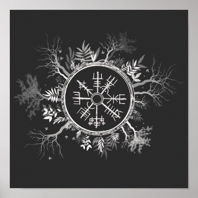Poster Vegvisir Norse Viking Compass (Frente)
