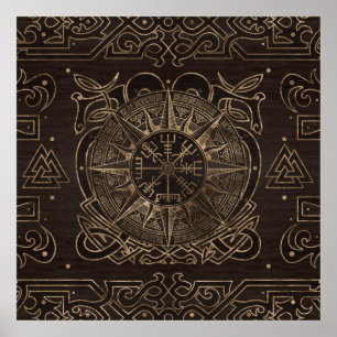 Poster Vegvisir - Ornamento de Compass Viking