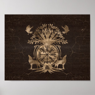 Poster Vegvisir - Ornamento de Compass Viking