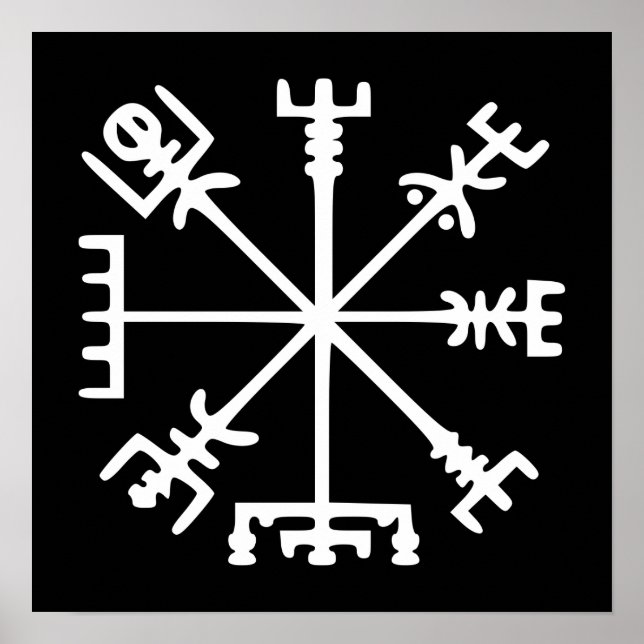 Pôster Vegvísir (Viking Compass) (Frente)