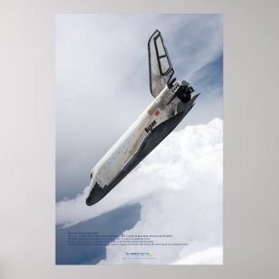 Poster Veículo Espacial Buran Descendo Através das Nuvens