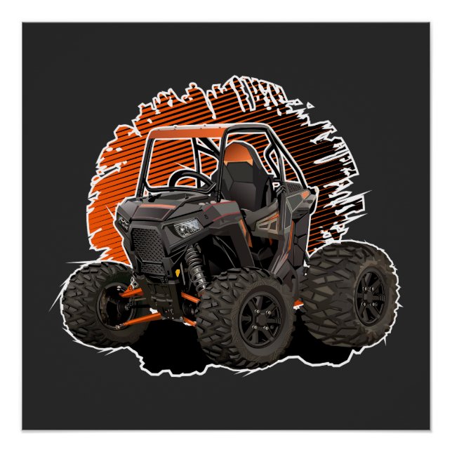 Pôster Veículo off-road UTV de desenho animado (Frente)