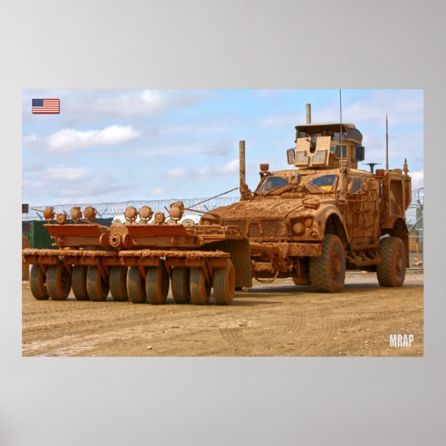 POSTER VEÍCULO PROTEGIDO POR AMBUSH RESISTENTE ÀS MINAS (Frente)