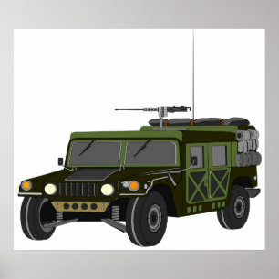 Poster Veículo Tático Todo Terreno Humvee Militar