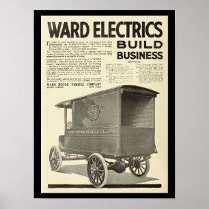 Poster Veículos Elétricos Veículos a Motor Vintage Impres
