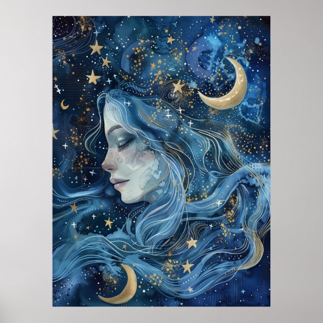 Poster Veil of Luna – Ethereal Goddess  (Frente)