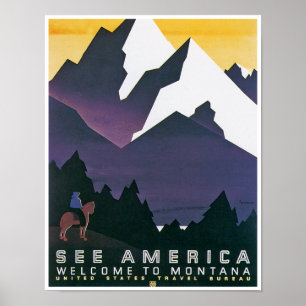 Pôster Veja a boa vinda do ~ de América a Montana