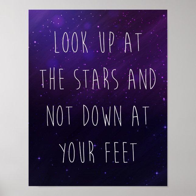 Poster Veja A Cotação Motivacional Das Estrelas (Frente)