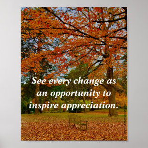 Poster Veja cada mudança como uma oportunidade de inspir