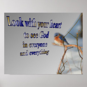 Poster Veja Deus Bluebird - Cotação Inspiracional
