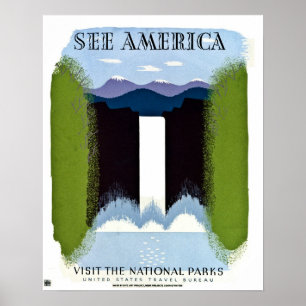 Pôster Veja o site America Visit National Parks