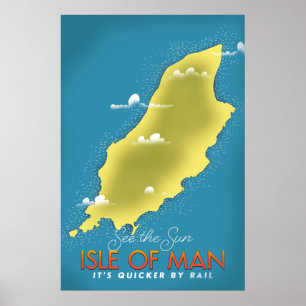 Poster Veja o Sol - Cartaz de viagem da Ilha de Man.