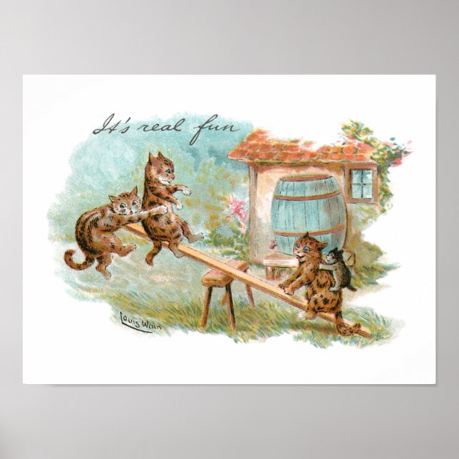 Poster Veja Os Gatos De Terra De Reprodução De Serras (Frente)