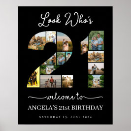 Poster veja quem é a colagem de 21 fotos aniversário de 2