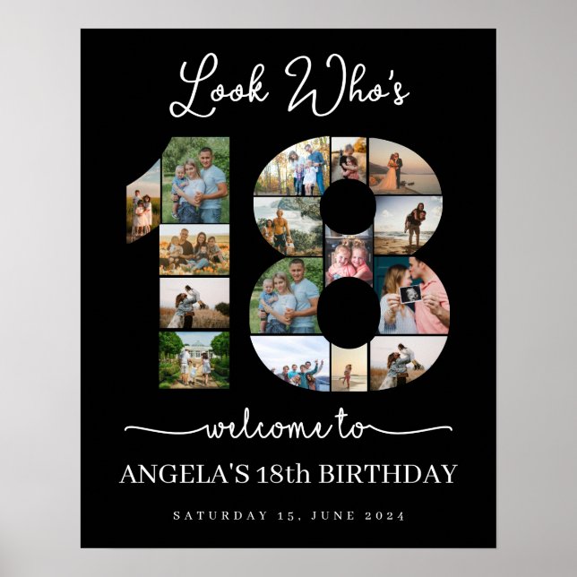 Poster veja quem é o 18 sinal de Colagem de Fotos Persona (Frente)