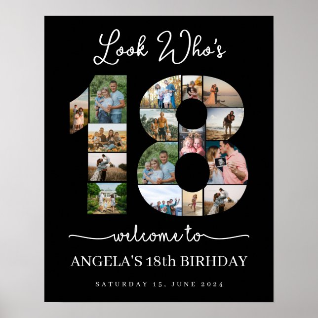 Poster veja quem é o 18 sinal de Colagem de Fotos Persona (Frente)