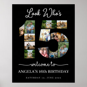 Poster veja quem é o sinal de festa de aniversário de Col