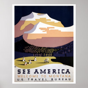Pôster Veja viagem de América, Montana WPA