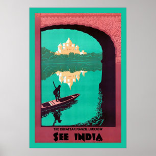 Pôster Veja viagens vintage do ~ de India