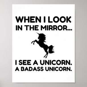 POSTER VEJO UM UNICORN BADASS