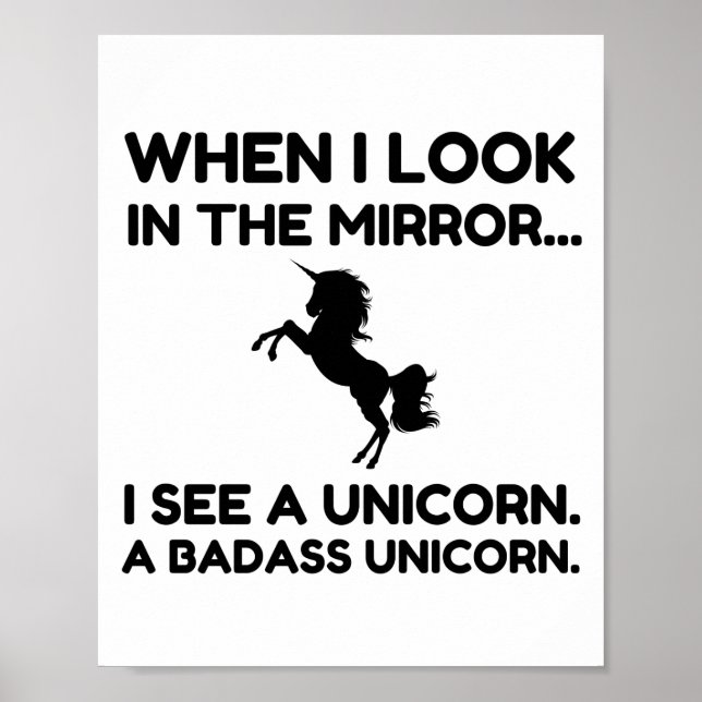 POSTER VEJO UM UNICORN BADASS (Frente)