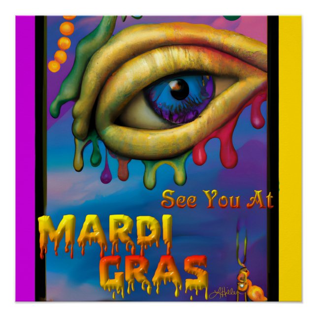 Pôster Vejo Você No Olhar Do Mardi Gras (Frente)
