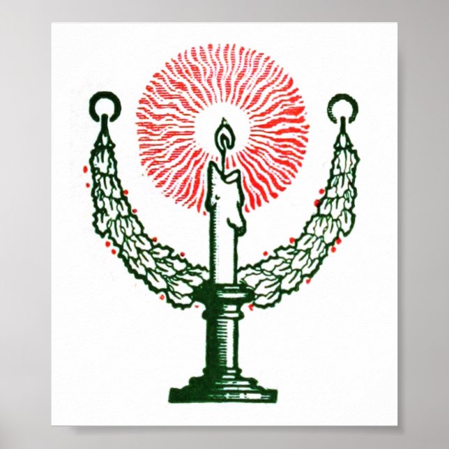 Poster Vela de Natal Tradicional (Frente)