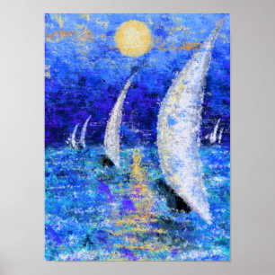 Poster Vela Regata - Pintura Original Arte Abstrata