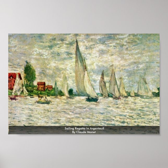 Pôster Vela Regatta Argenteuil Por Claude Monet (Frente)