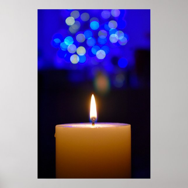 Poster Vela sob luz azul (Frente)