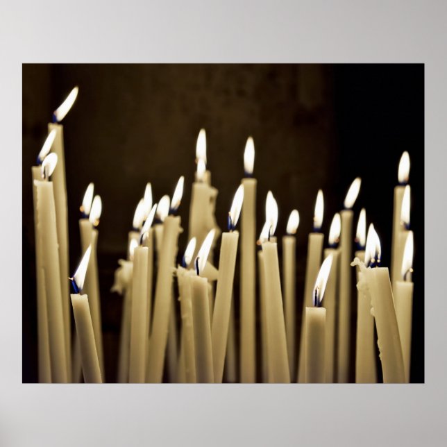 Pôster Velas acesas na igreja (Frente)
