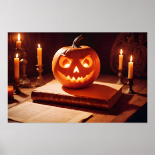 Poster Velas de abóboras de Halloween Cute Spooky Arte Fe