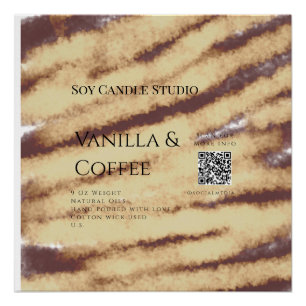 Pôster Velas de café de baunilha adicionar barramento QR