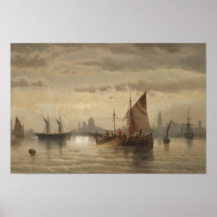 Poster Velas diante de Veneza