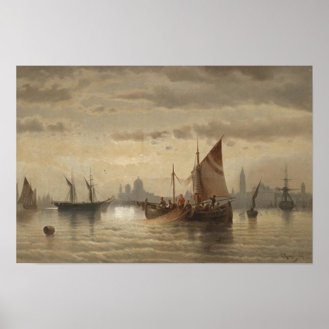 Poster Velas diante de Veneza (Frente)